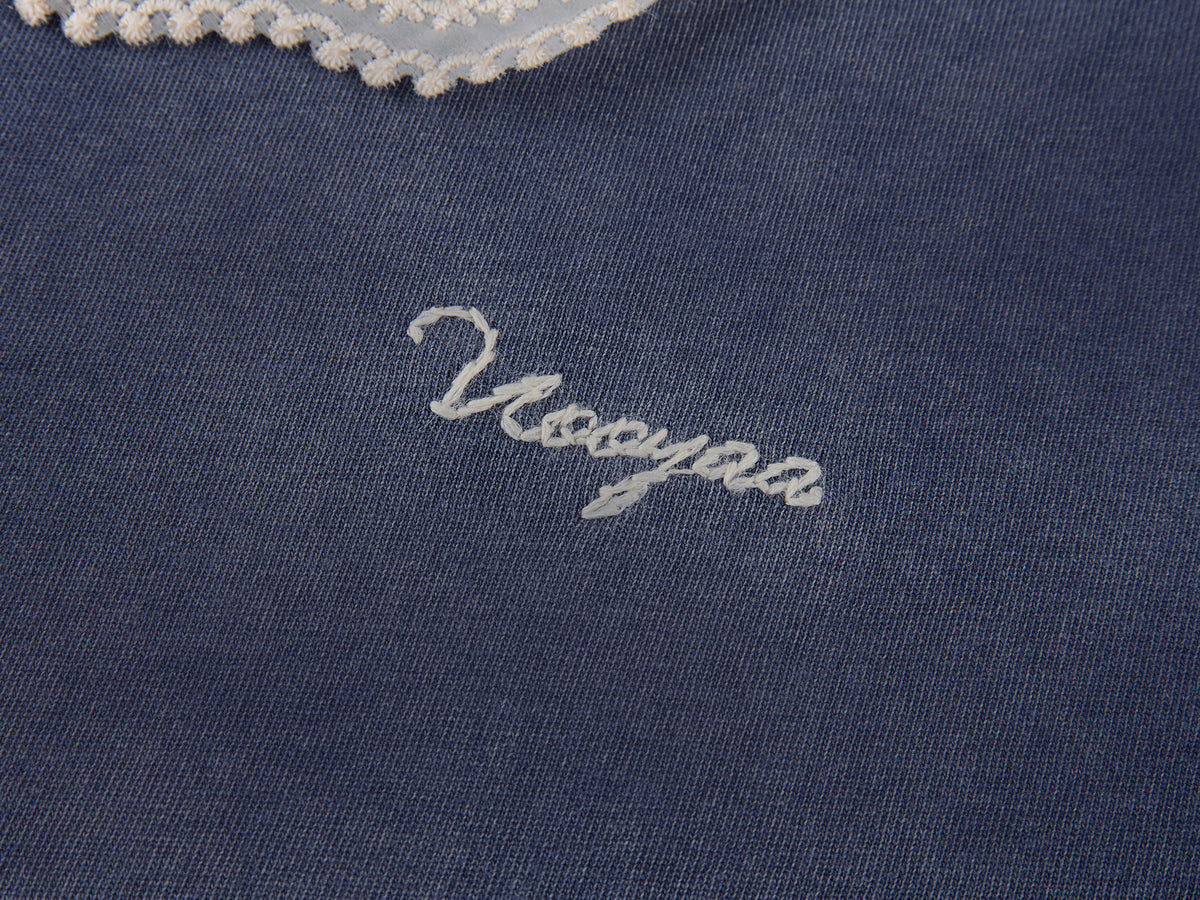 Lace Peter Pan Collar Washed T-shirt