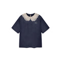 Lace Peter Pan Collar Washed T-shirt
