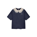 Lace Peter Pan Collar Washed T-shirt