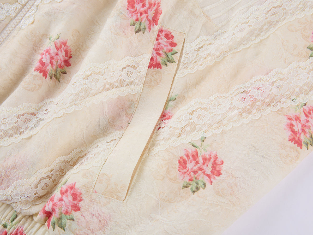 Lace Trim Floral Sporty Jacket