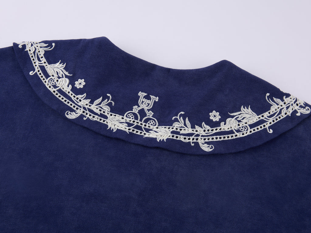 Lace Trim Peter Pan Collar Tee Dress