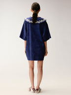 Lace Trim Peter Pan Collar Tee Dress