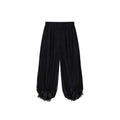 Lace Wide-Leg Lantern Pants