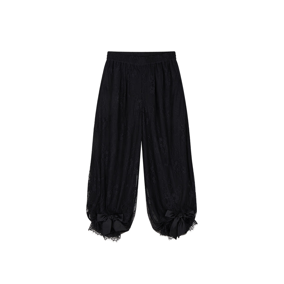 Lace Wide-Leg Lantern Pants