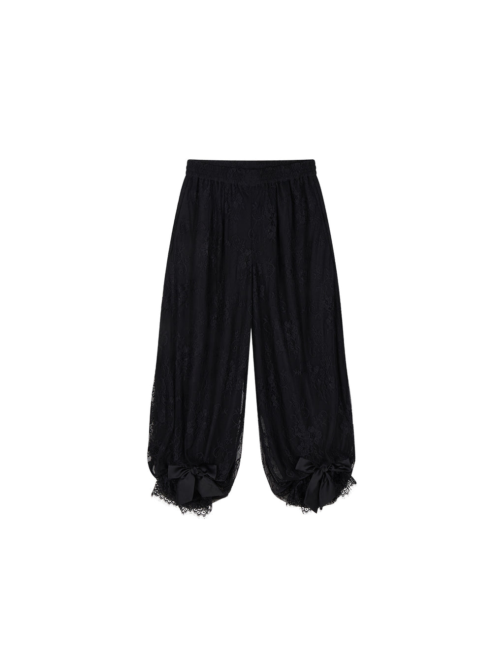 Lace Wide-Leg Lantern Pants