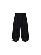 Lace Wide-Leg Lantern Pants