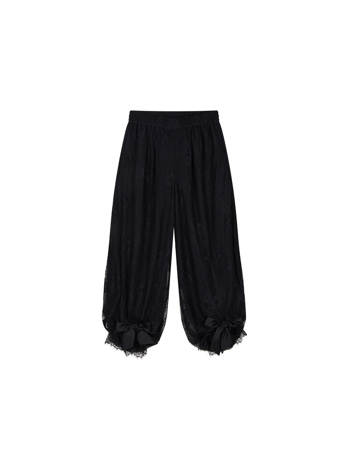 Lace Wide-Leg Lantern Pants