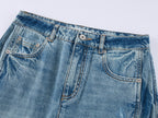 Vintage Wash Wide-Leg Jeans