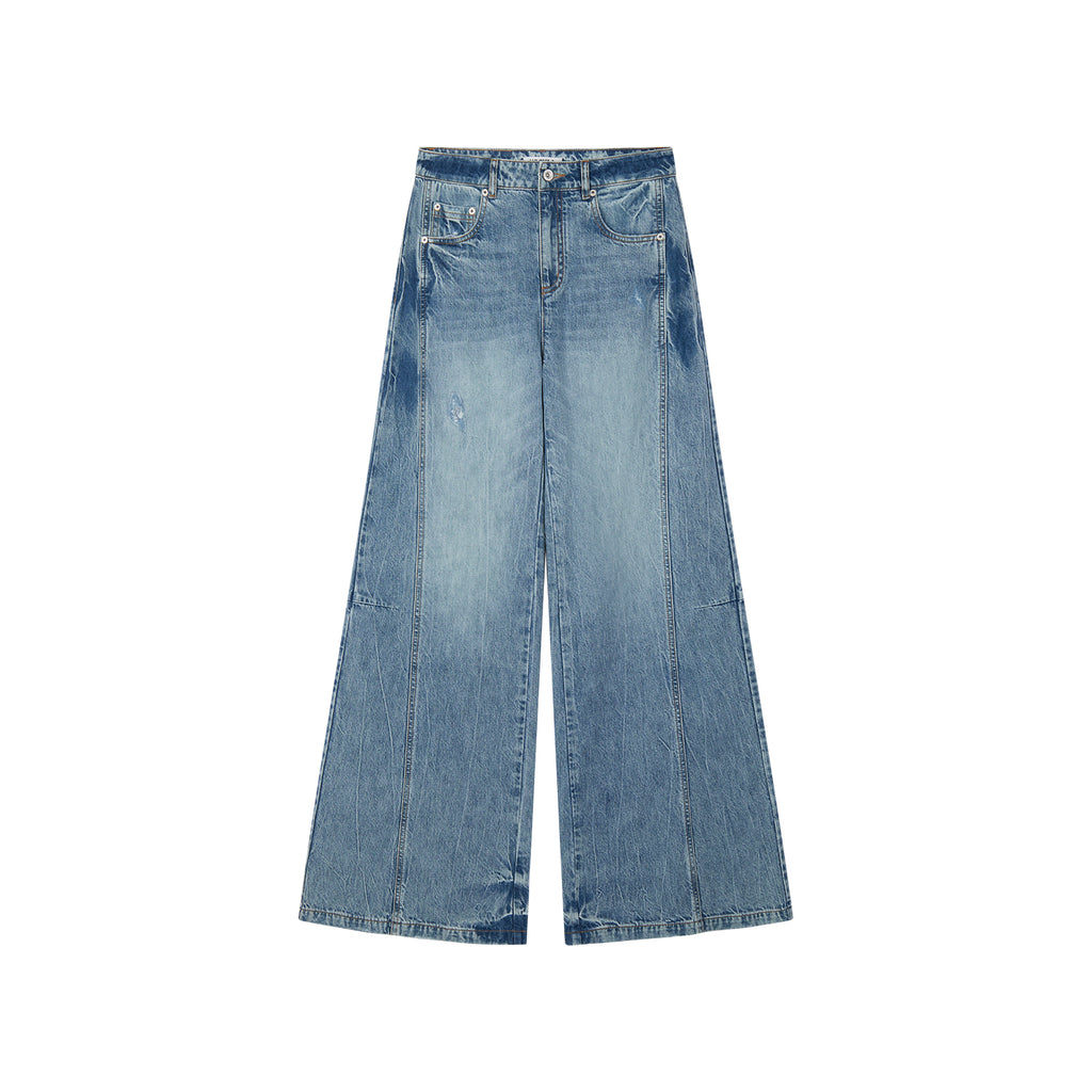 Vintage Wash Wide-Leg Jeans