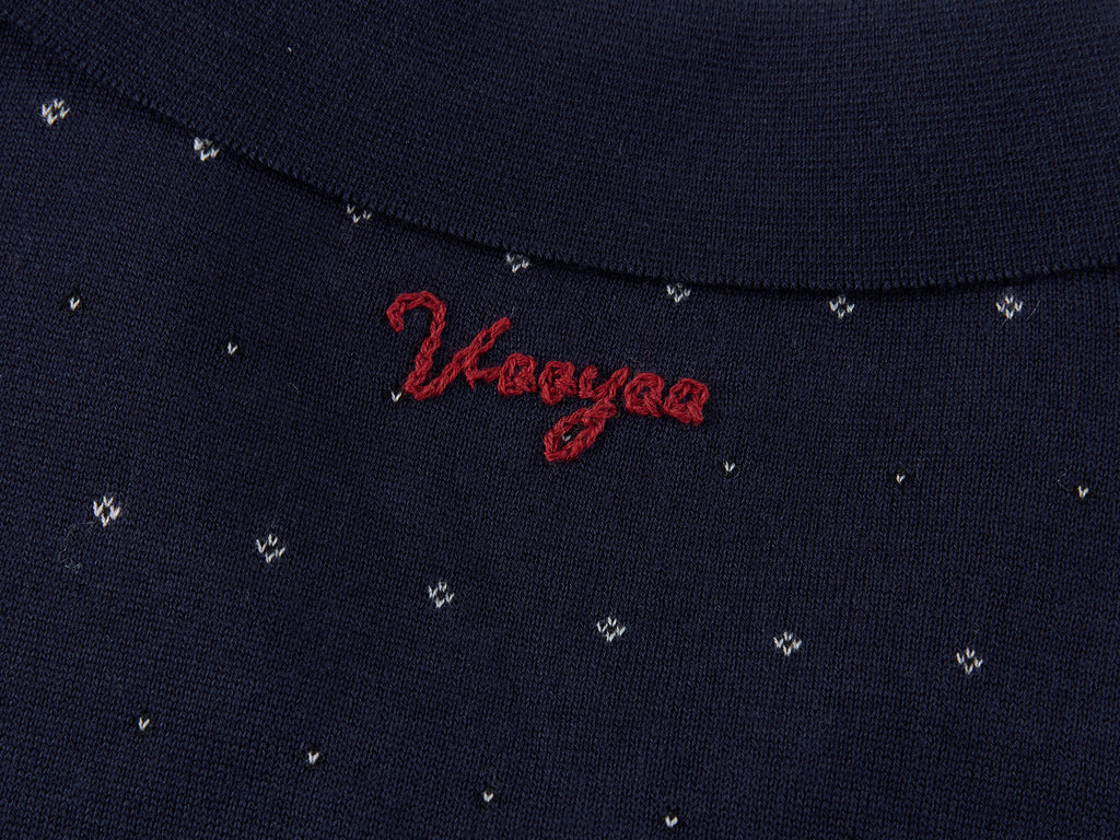 Vintage Floral Tie-Neck Polo Knit T-Shirt