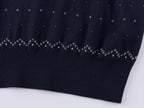 Vintage Floral Tie-Neck Polo Knit T-Shirt