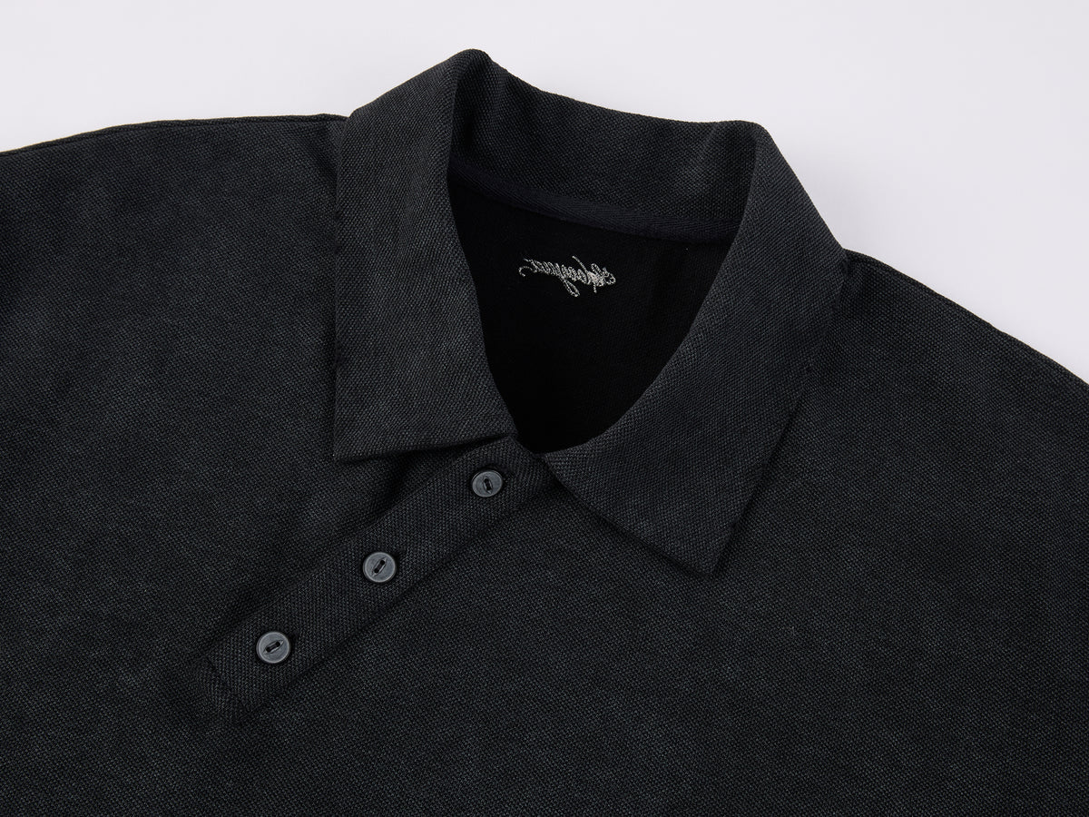 Asymmetric-Placket Collegiate T-shirt
