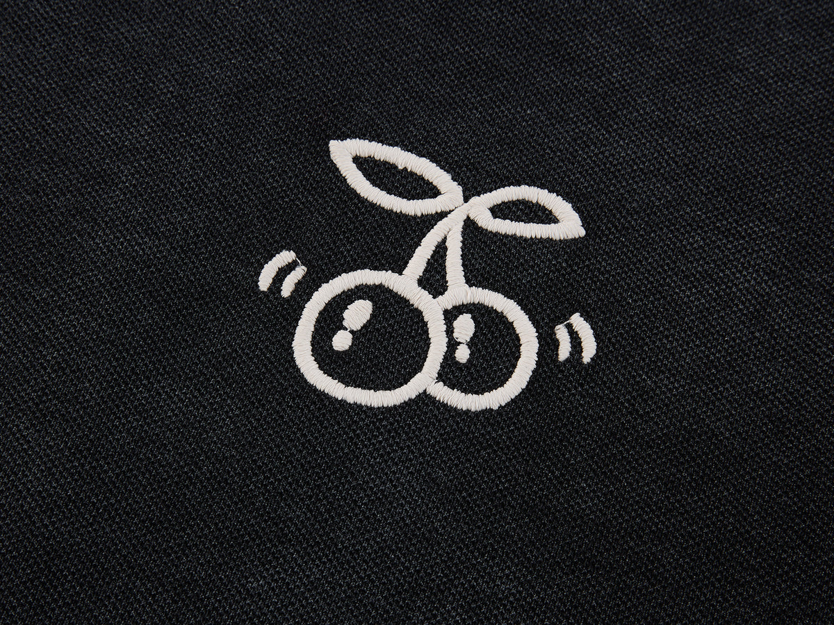 Asymmetric-Placket Collegiate T-shirt