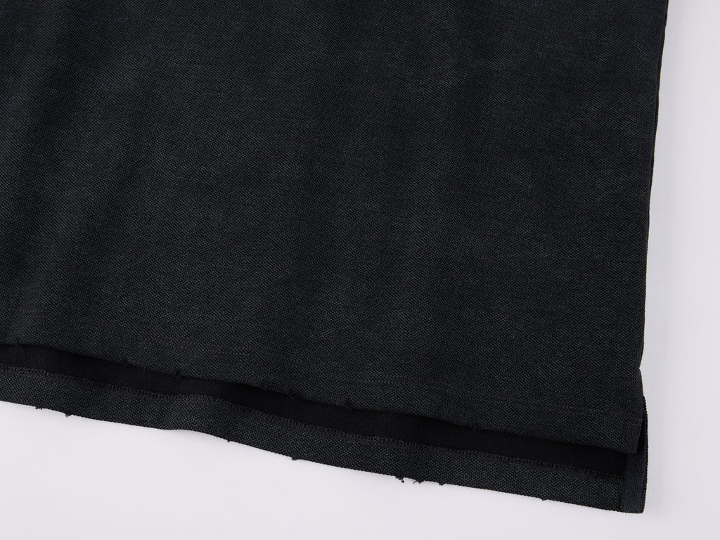 Asymmetric-Placket Collegiate T-shirt