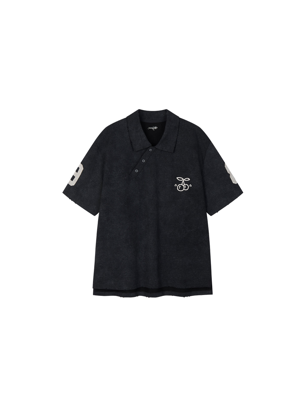 Asymmetric-Placket Collegiate T-shirt