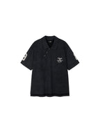 Asymmetric-Placket Collegiate T-shirt