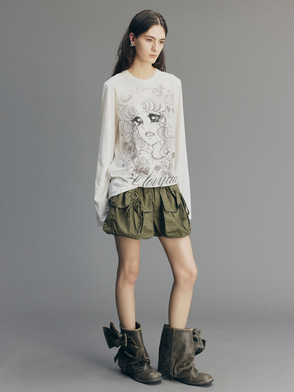 Rhinestone Sailor-Girl Graphic Sweatshirt