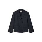 Asymmetric Pleat Rhinestone Blazer