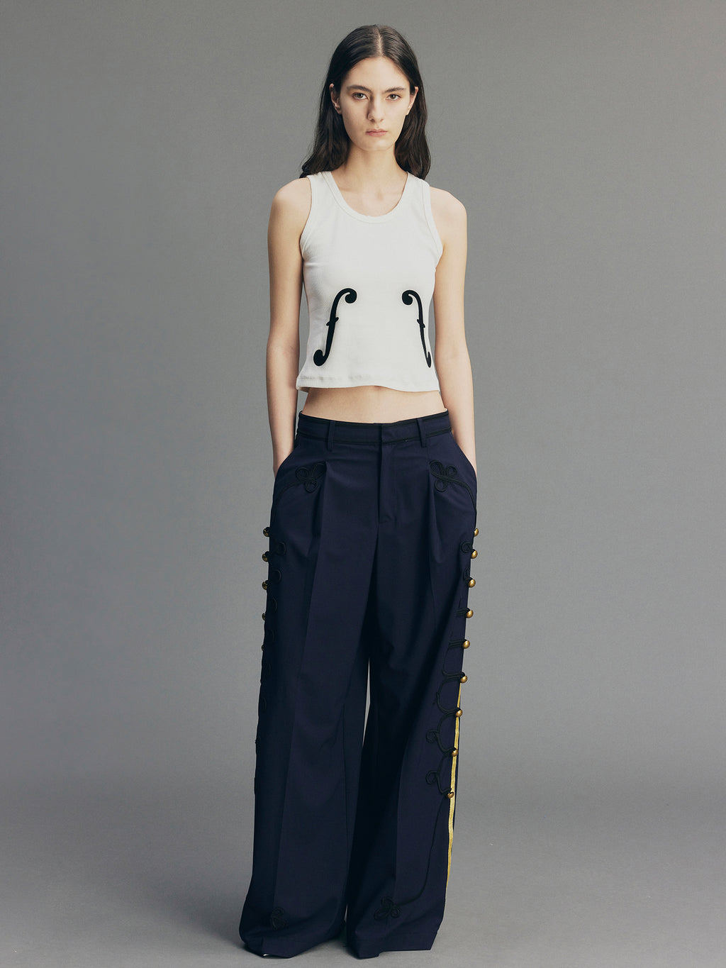 Vintage Romantic Officer Pants
