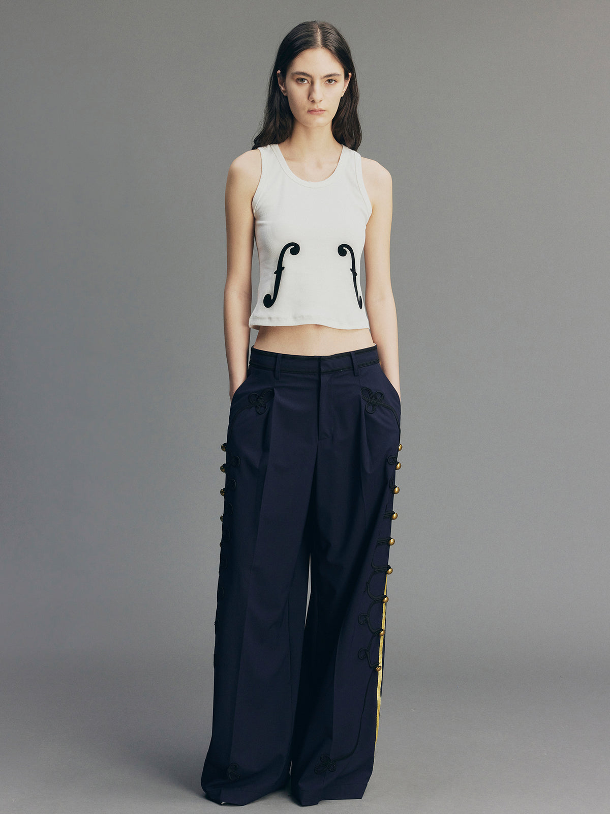 Vintage Romantic Officer Pants