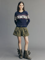 Bow-Detail Drawstring Cargo Shorts