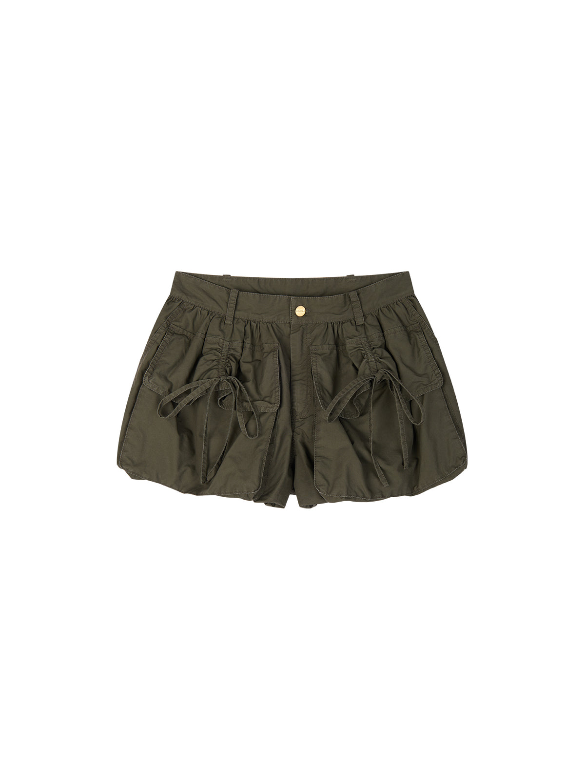 Bow-Detail Drawstring Cargo Shorts