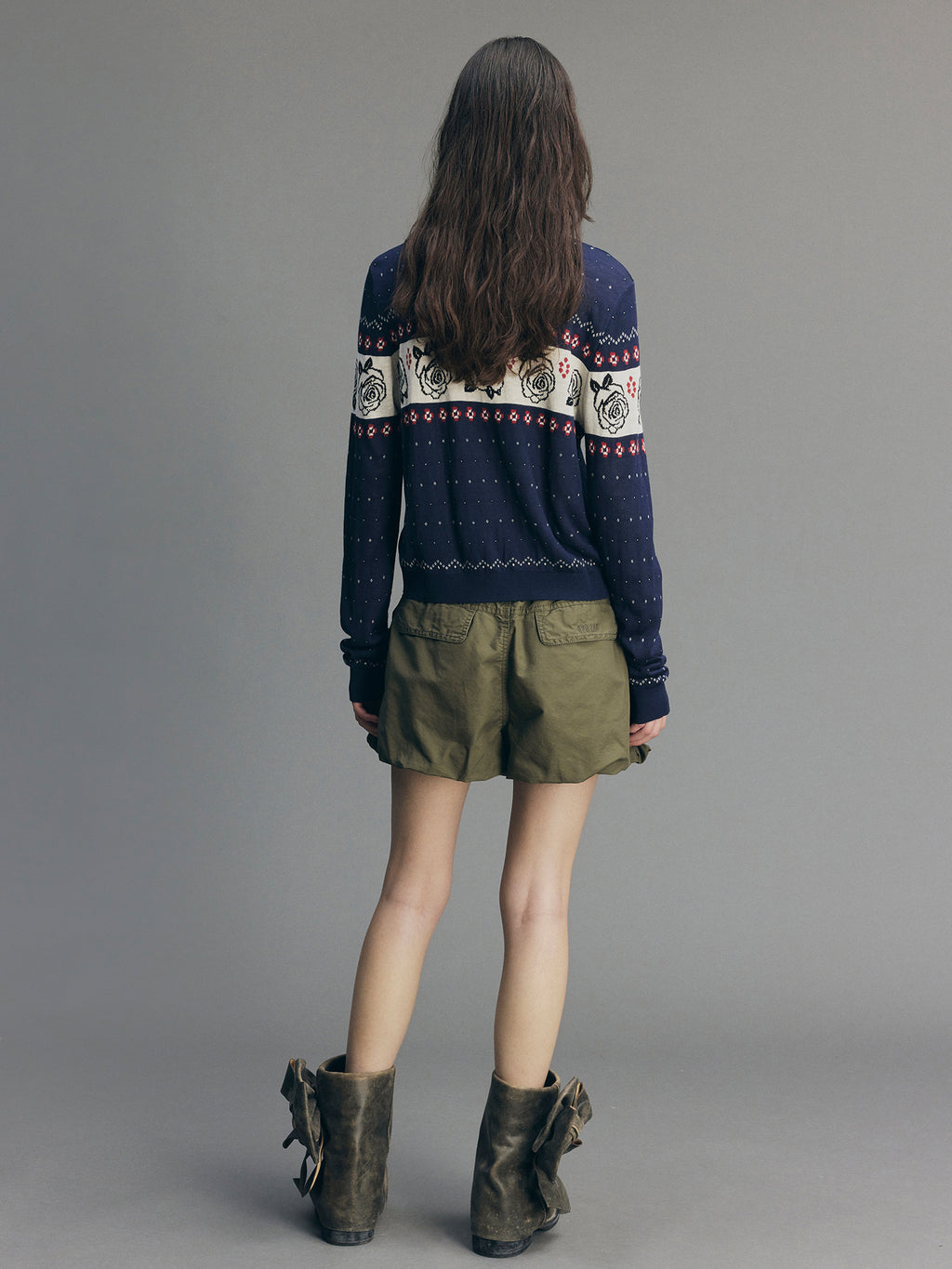 Bow-Detail Drawstring Cargo Shorts