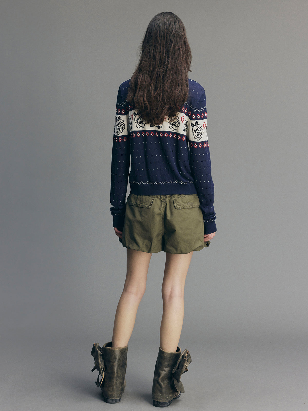 Bow-Detail Drawstring Cargo Shorts