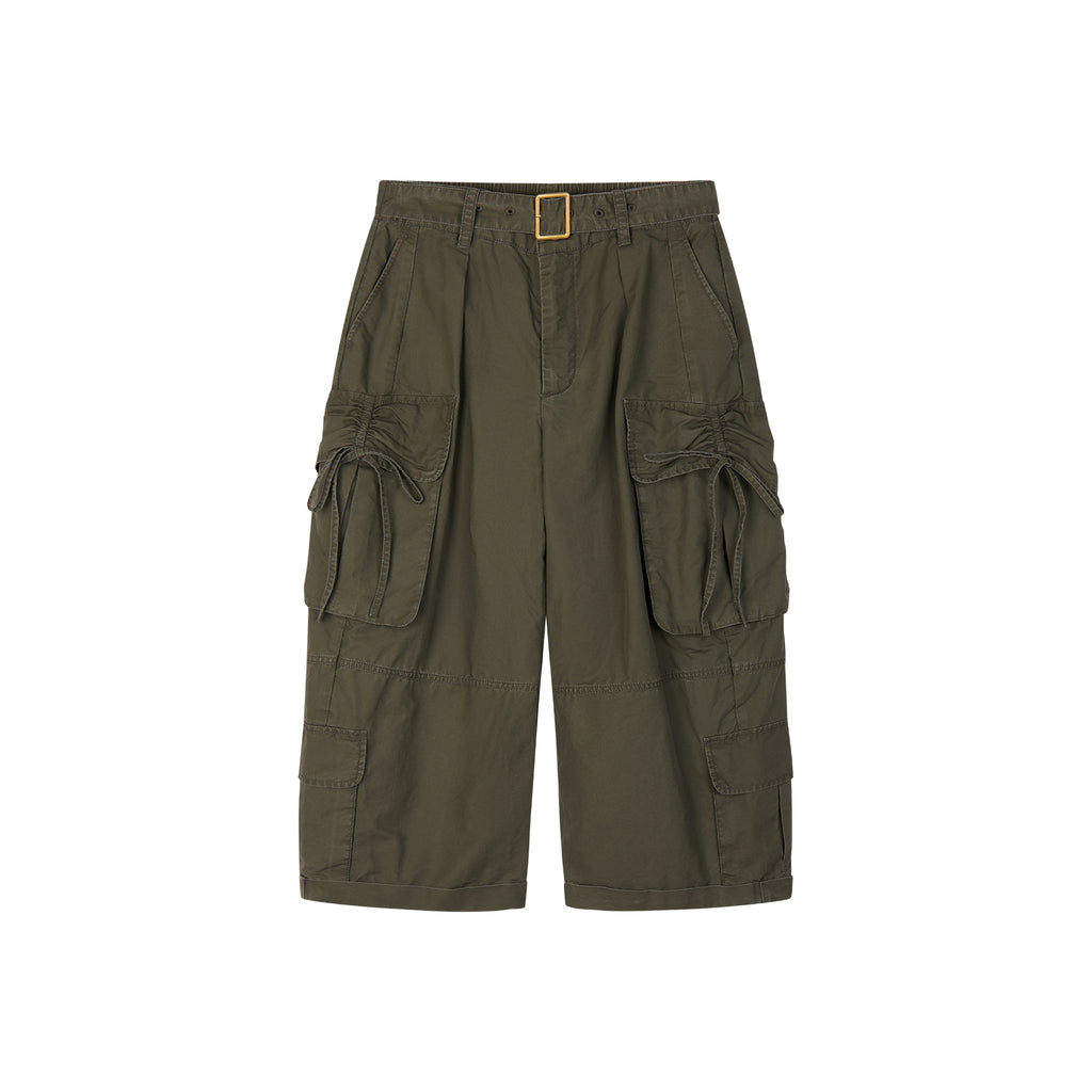Bow-Detail Drawstring Cargo Pants