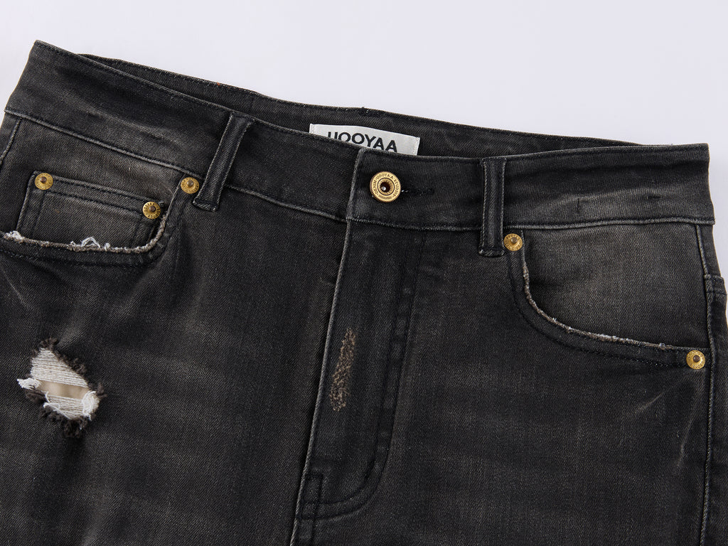 Rock-Inspired Skinny Distressed Jeans