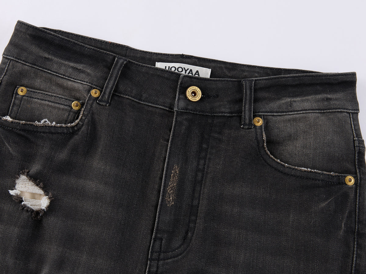 Rock-Inspired Skinny Distressed Jeans