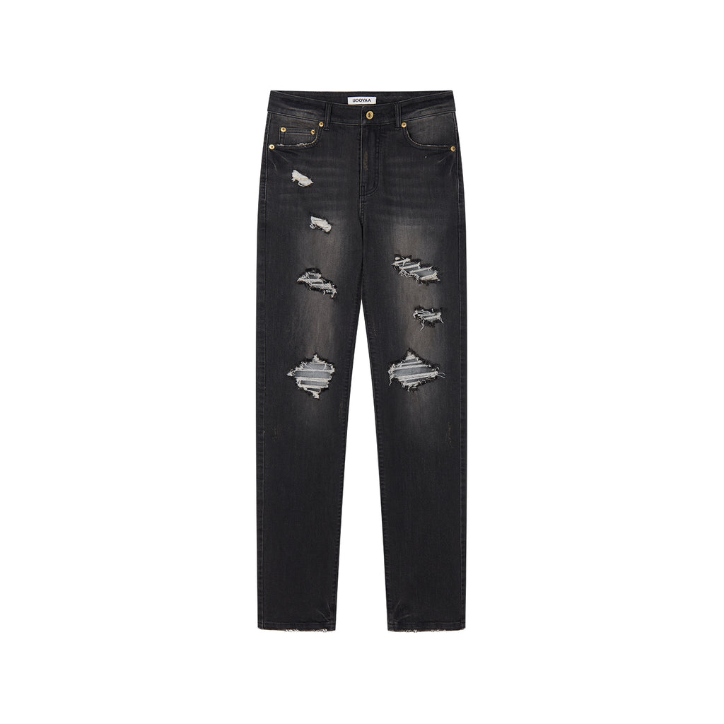 Rock-Inspired Skinny Distressed Jeans