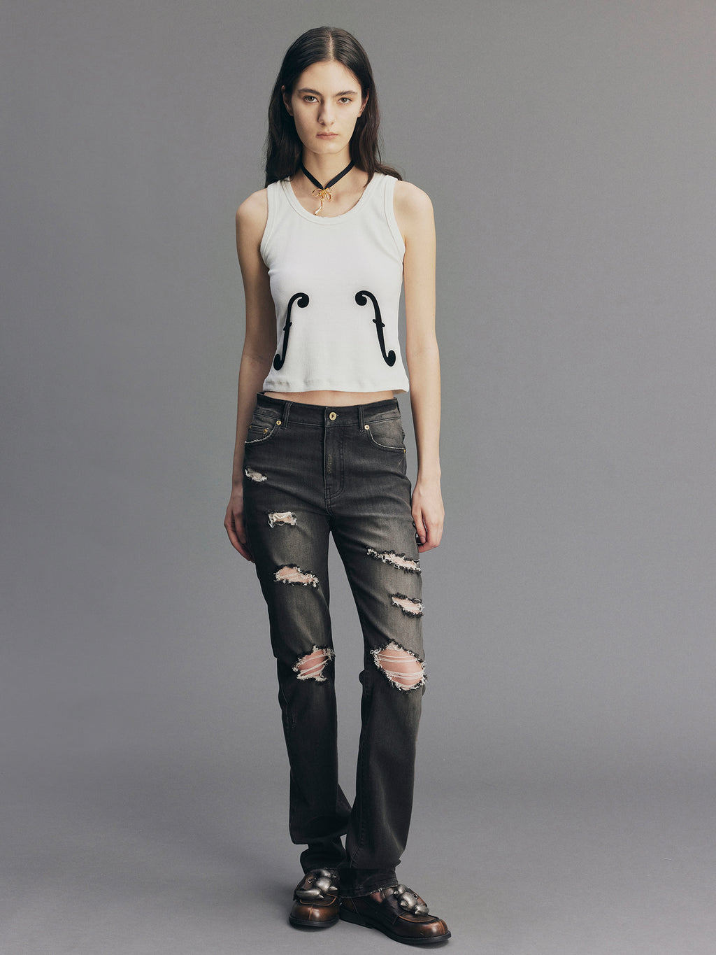 Rock-Inspired Skinny Distressed Jeans