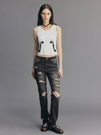 Rock-Inspired Skinny Distressed Jeans