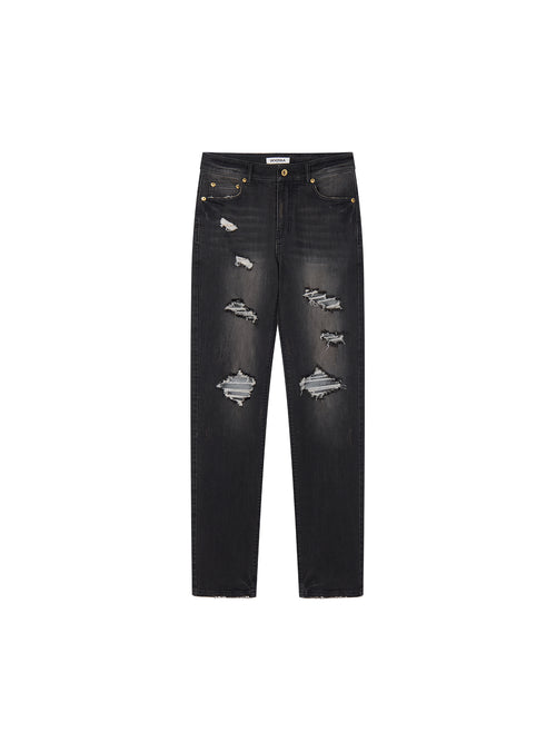 Rock-Inspired Skinny Distressed Jeans
