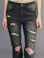 Rock-Inspired Skinny Distressed Jeans