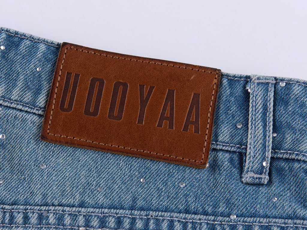 Vintage Rhinestone Straight Jeans