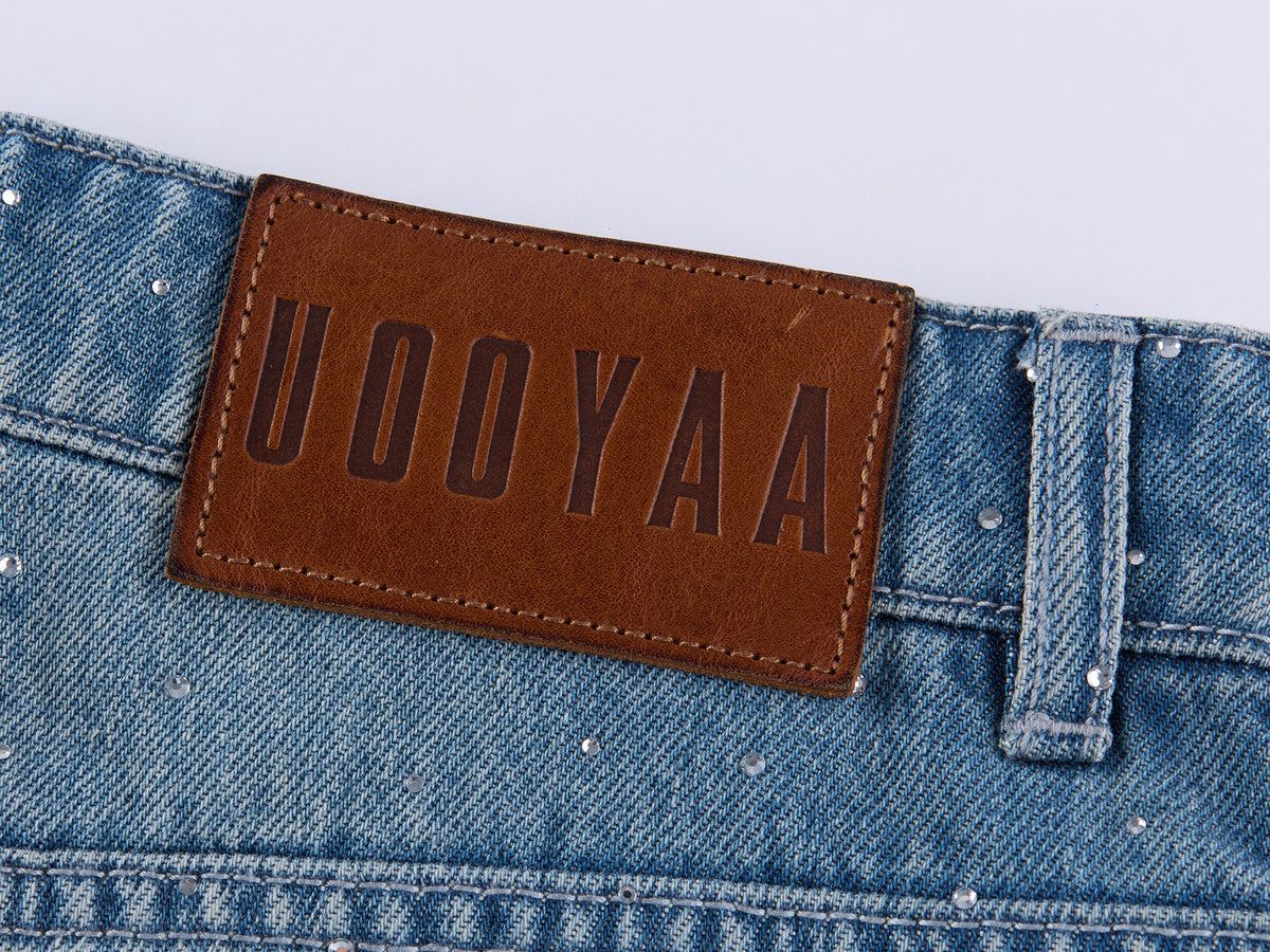 Vintage Rhinestone Straight Jeans