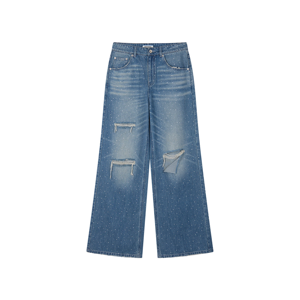 Vintage Rhinestone Straight Jeans