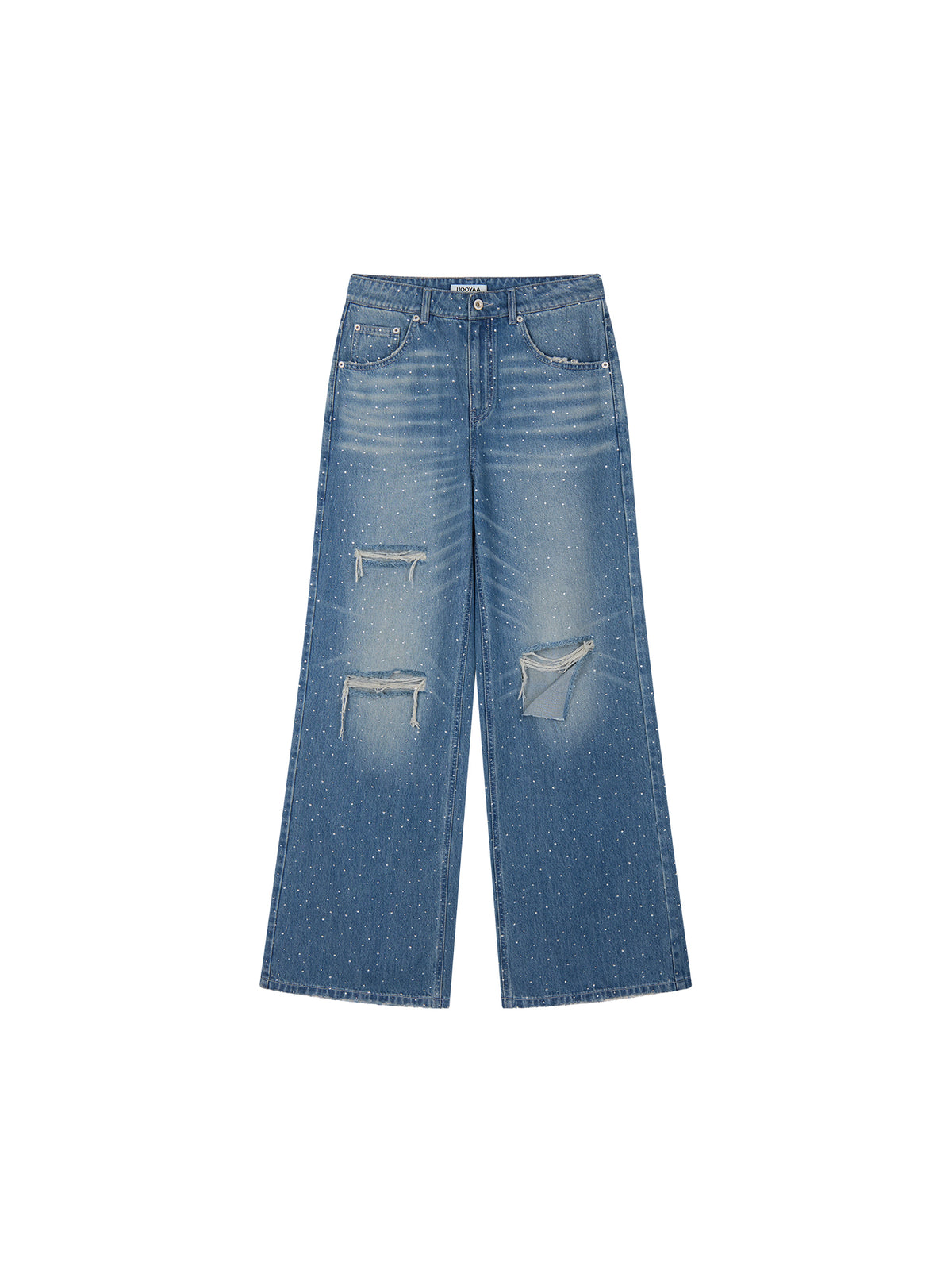 Vintage Rhinestone Straight Jeans