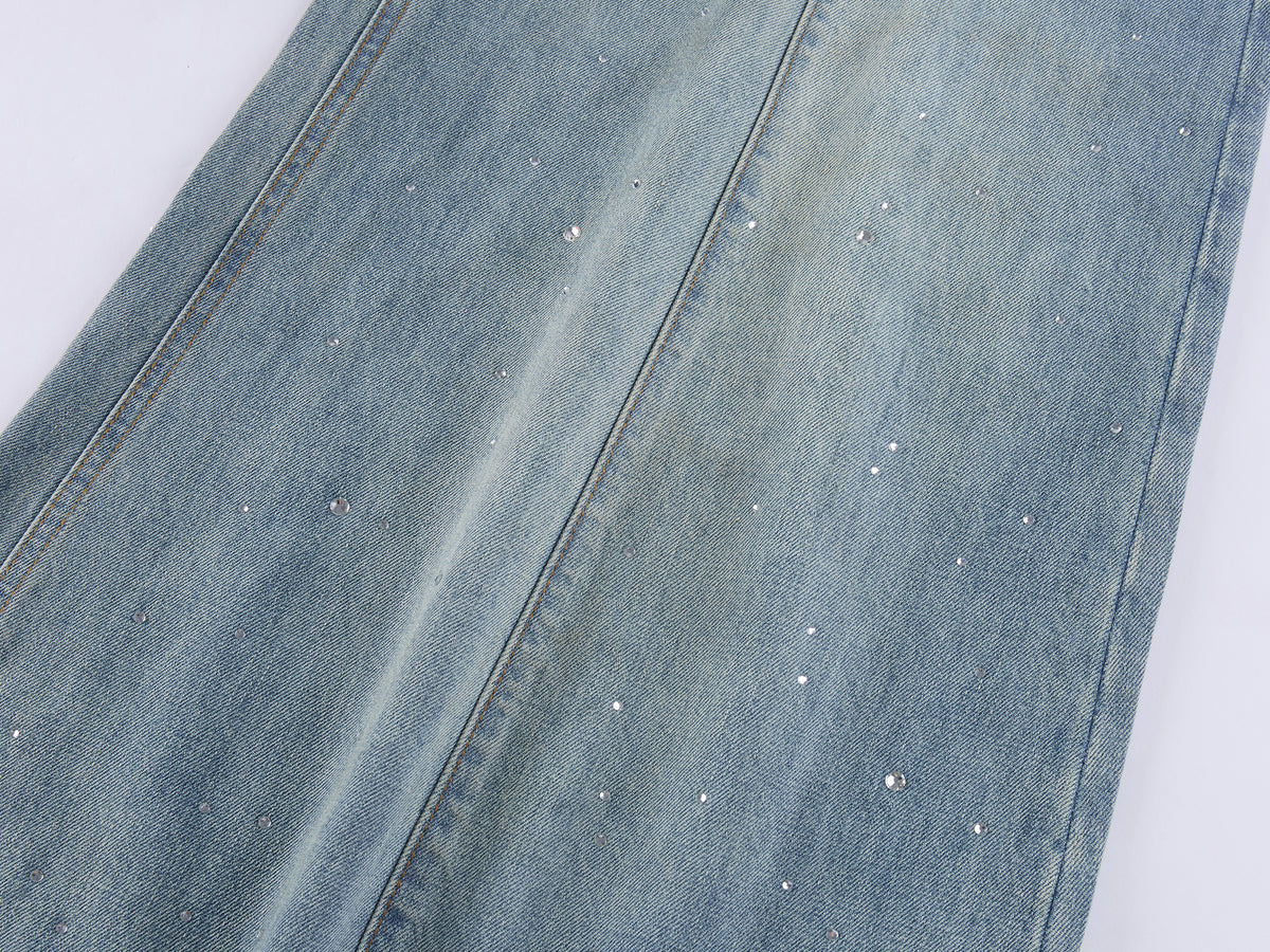 Vintage Glam Balloon Rhinestone Jeans