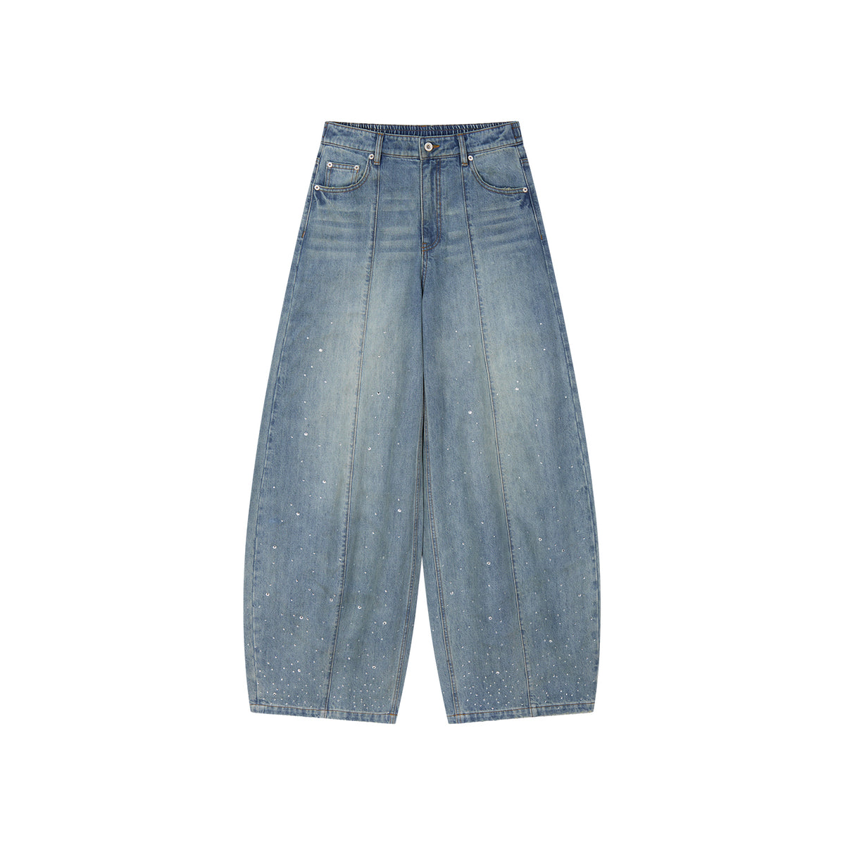 Vintage Glam Balloon Rhinestone Jeans