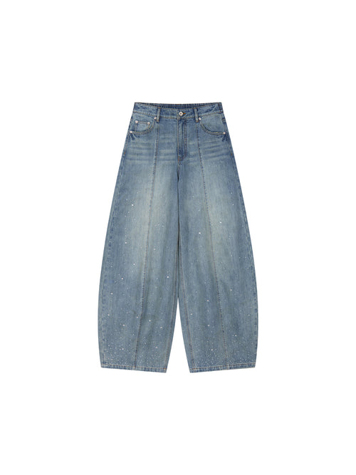 Vintage Glam Balloon Rhinestone Jeans