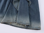Vintage 3D-Bow Denim Mini Skirt