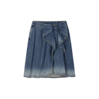 Vintage 3D-Bow Denim Mini Skirt