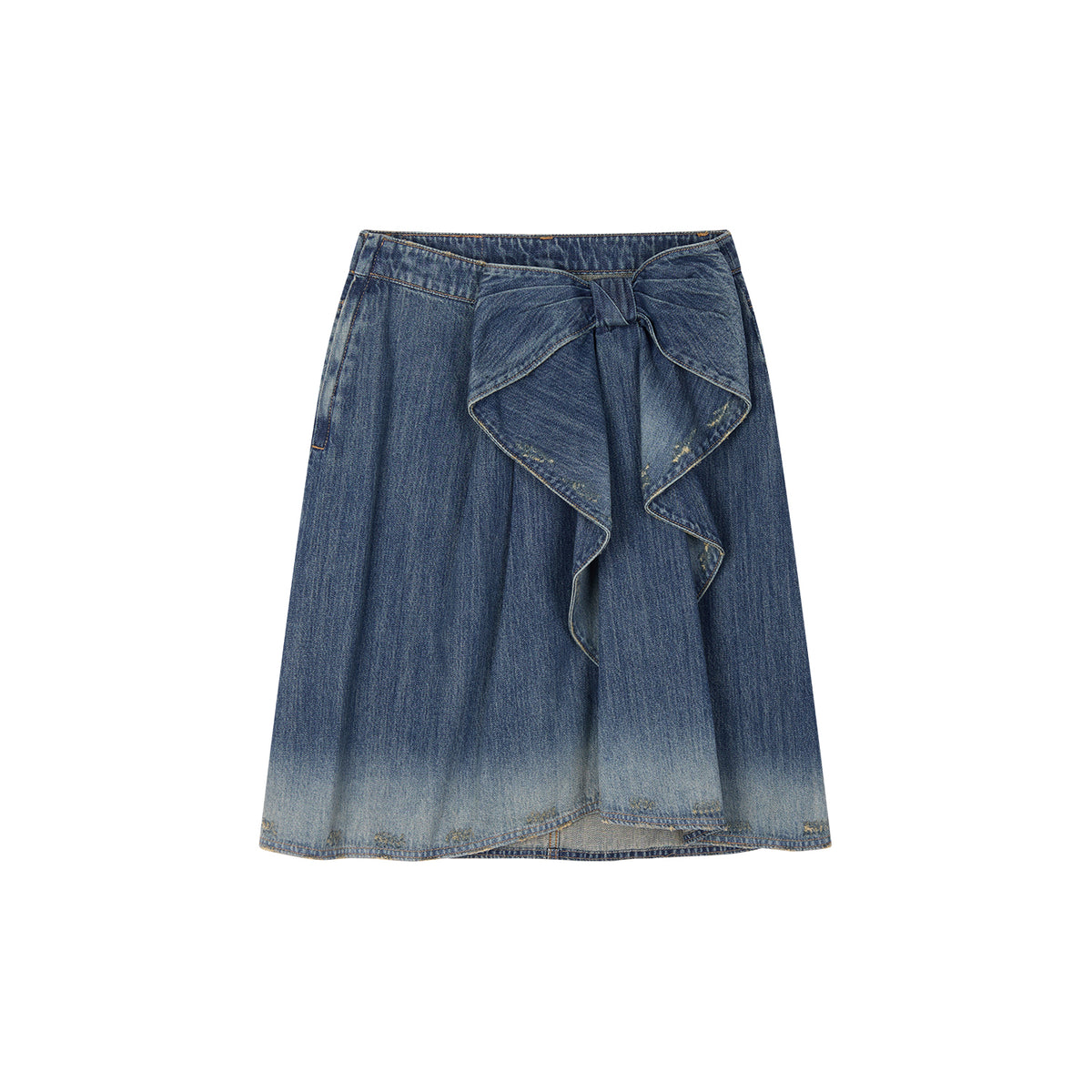 Vintage 3D-Bow Denim Mini Skirt
