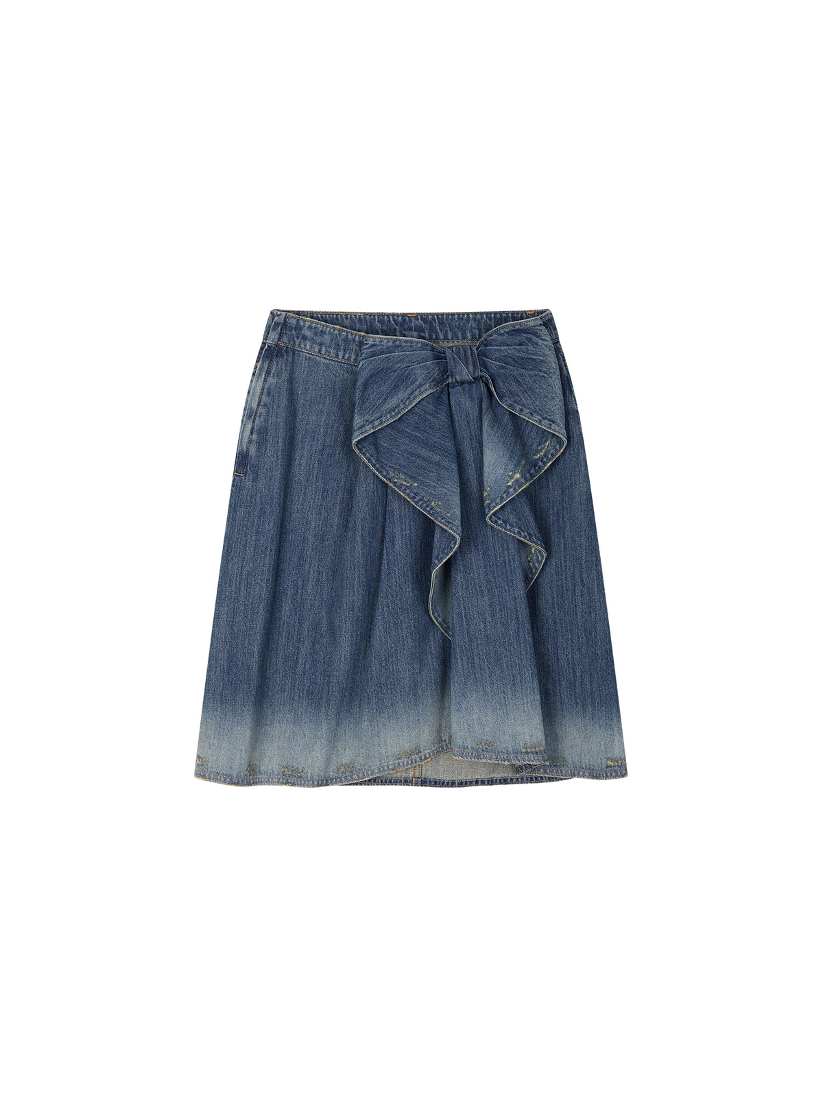 Vintage 3D-Bow Denim Mini Skirt