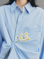 3D Embroidered Daisy Shirt
