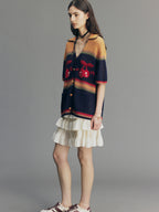 Vintage Hand-Knit Cherry Cardigan