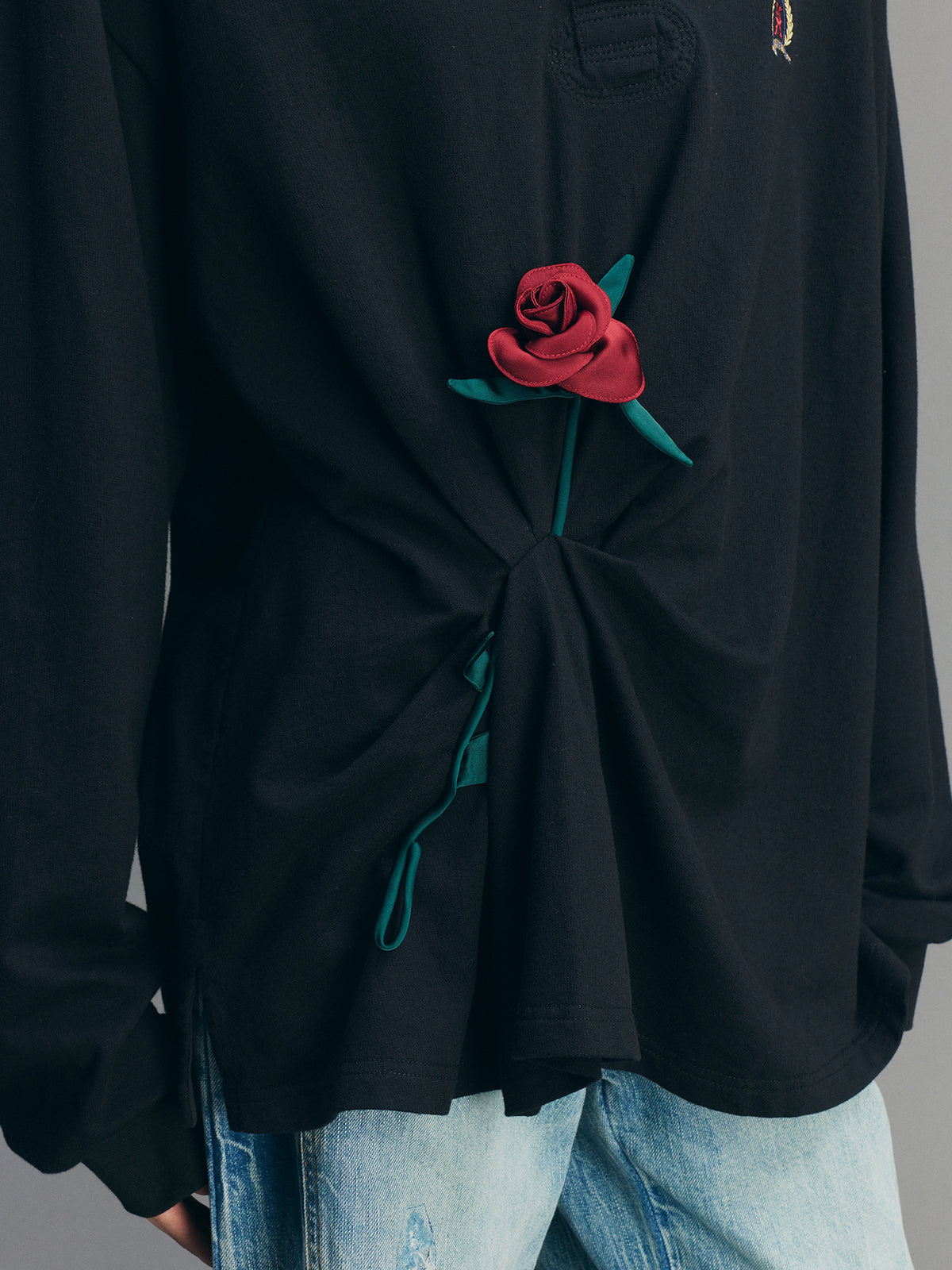 Hand-Shaped Rose Polo T-Shirt